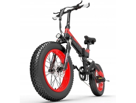 Bicicleta Elétrica BEZIOR Xf200 1000W E-Bike Frame Roda de Alumínio 20 Polegadas 48V 15Ah Preto-Vermelho