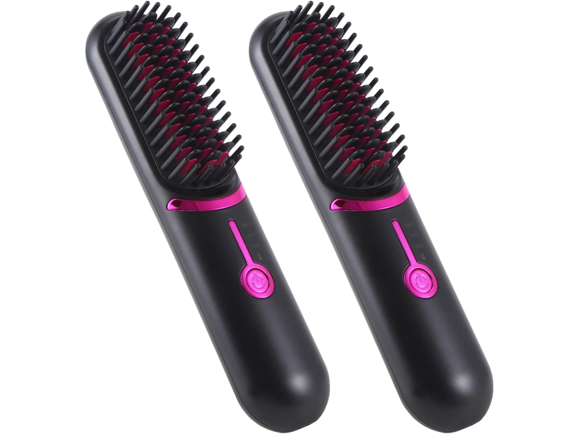 2 escovas de cabelo elétricas alisadoras com recarga sem fio SFUSHOS