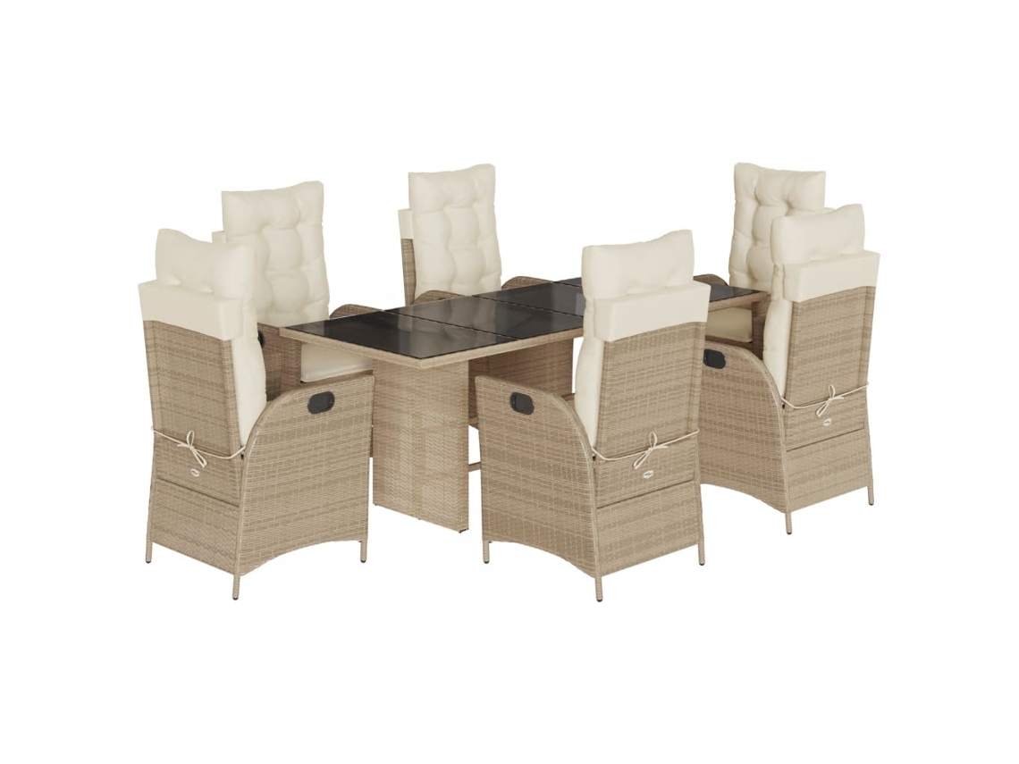 Garden Dining Set, Garden Dining Sets Vidaxl Bege Rattan / Vime (n/a)