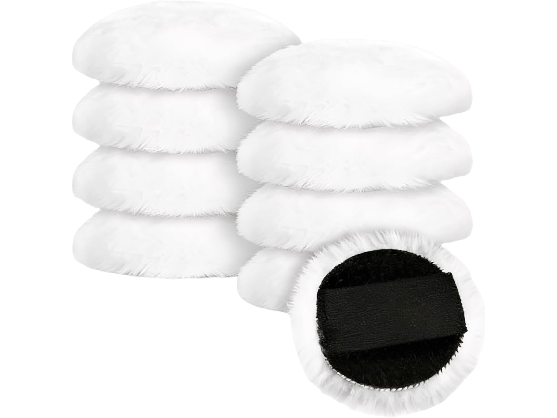 Conjunto De 8 Boinas Lã Cordeiro Para Polimento, Com Elástico