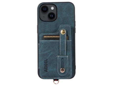 Suporte Casa Textura Lichia Para Iphone 14 Abeel Pele Sintética Com Porta-cartões Bege
