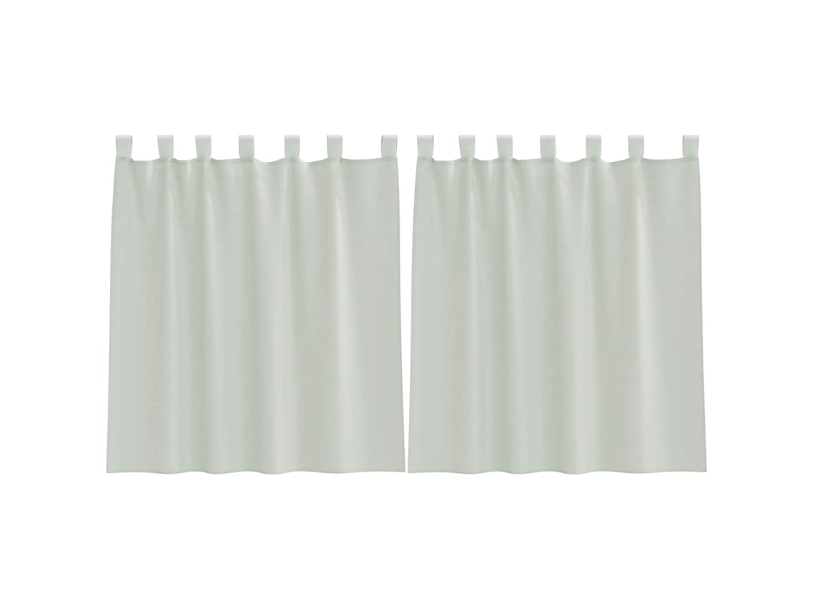 Cortinas de Voile com Laços 2 Pcs Cinzento claro 140x140 Cm MAISON EXCLUSIVE