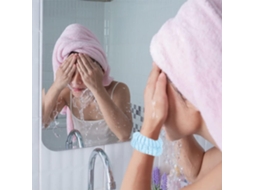 Kimiss 4 pares de pulseiras absorventes para higiene facial e cuidados com a pele sem necessidade de spa – Fibra para cuidados com a pele, maquiagem e ioga.