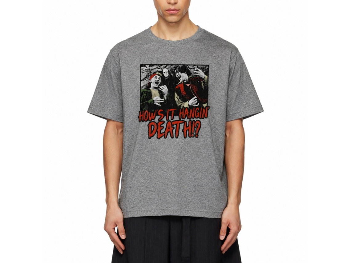 Rockinstone Bill And Ted Hows It Hangin Heather Graphite Adult T-shirt Size:l