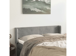 Vidaxl Cabeceira De Cama C/ Abas Veludo147x16x78/88 Cm Cinzento-claro