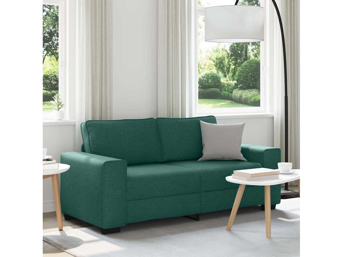 Vidaxl Sofá De 2 Lugares Verde Escuro 180x77x82 Cm Em Tecido