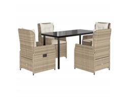 Garden Dining Set, Garden Dining Sets Vidaxl Bege Rattan / Vime (140 X 70 X 74 Cm)