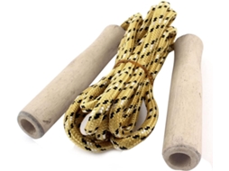 Corda De Pular Ruilogod Com Cabo Madeira Amarelo E Revestimento Nylon Preto, 2m Id 95e 4df 695 69d Af4