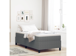 Cama Box Spring Cinza Claro 90x200 Cm Tecido Cotelê