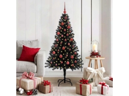 Vidaxl Árvore De Natal Com 150 Leds Com Suporte Preto 150 Cm Pvc