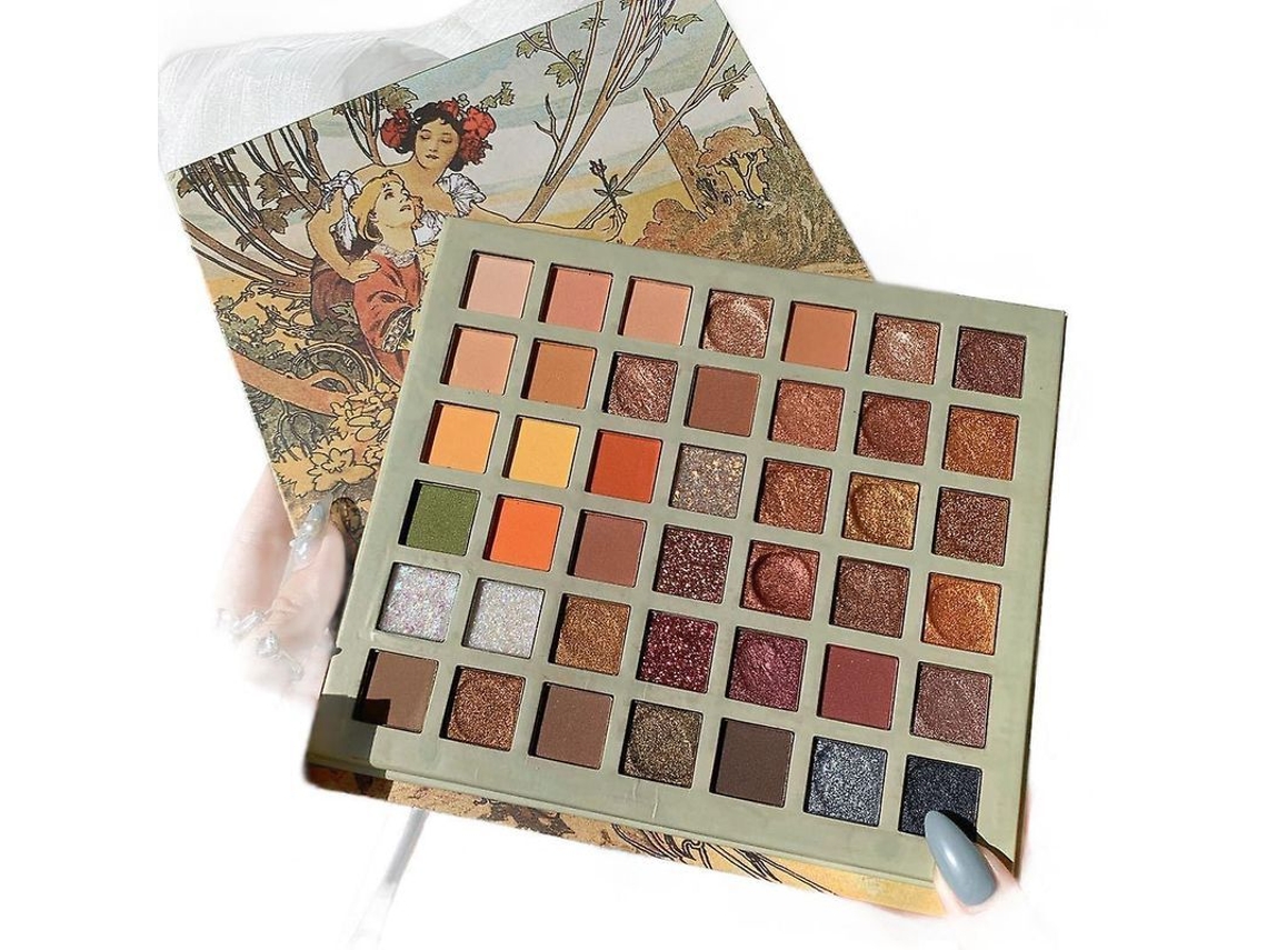 Paleta de Sombras de Olhos Glitter 42 Cores Pigmentada com Pó Brilhante e Matte