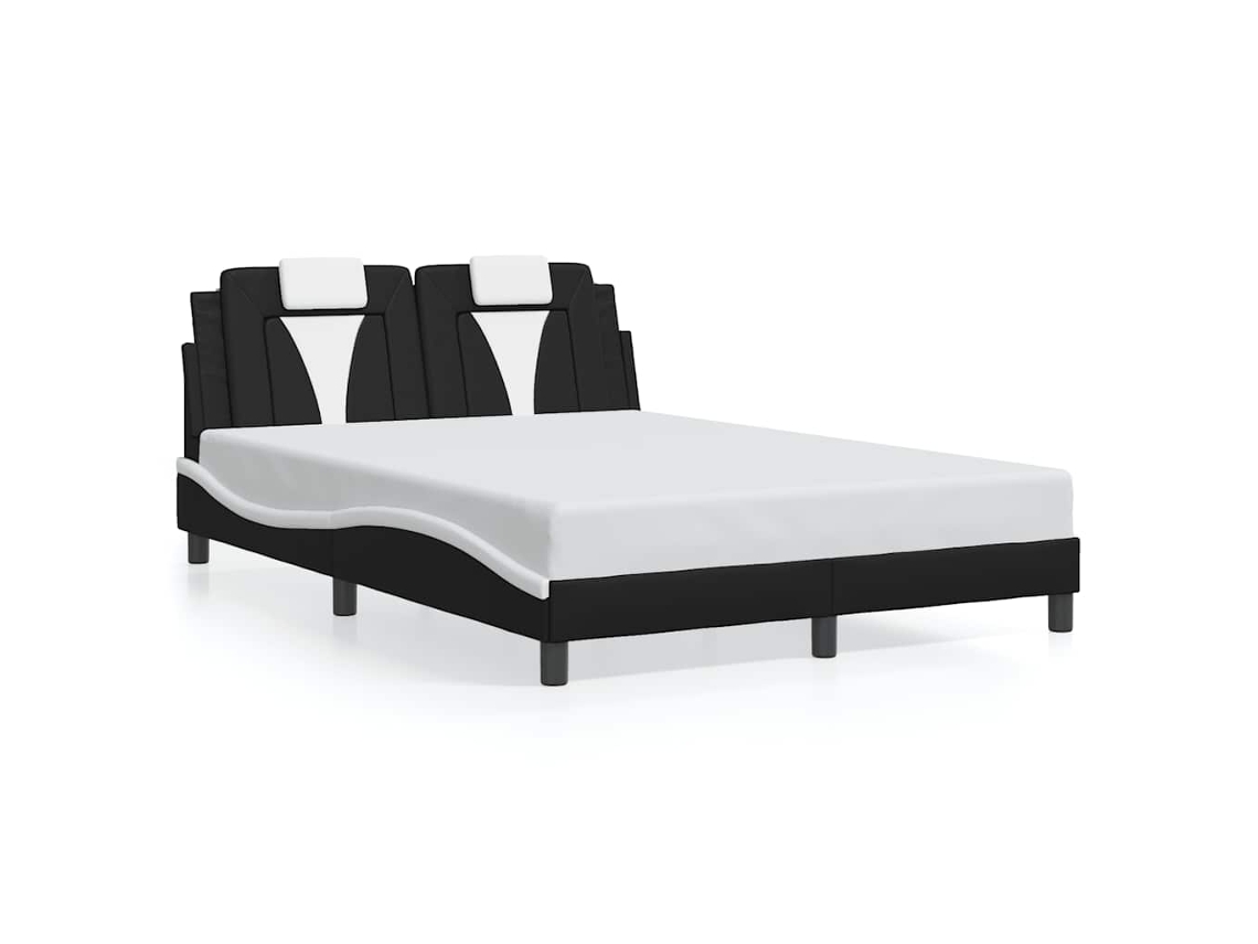 Bed Frame, Bed Frames Vidaxl Preto Couro Artificial (140 X 200 Cm)