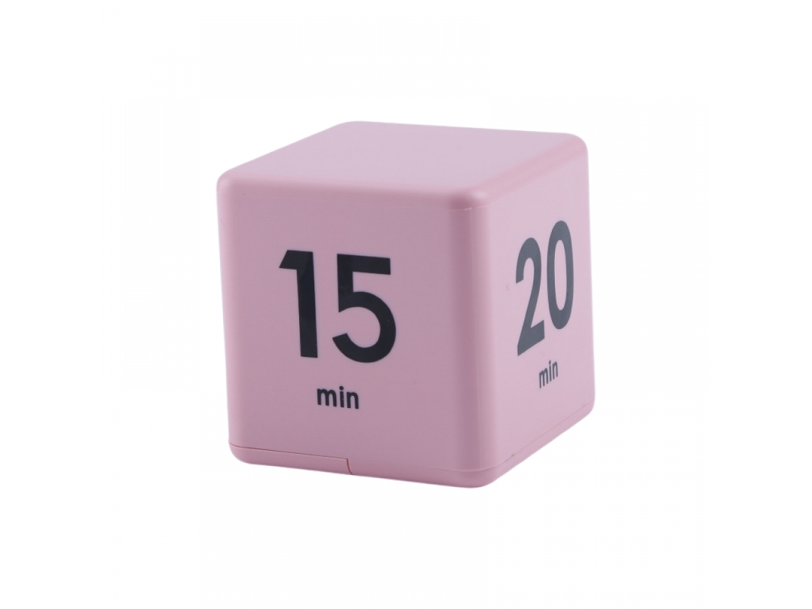 Temporizador Digital Em Cubo Com Sensor De Gravidade, Predefinições 15-20-30-60 Minutos, Acabamento Rosa