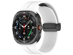 Pulseira De Silicone Com Fecho Dobrável Magnético Para Samsung Galaxy Watch Ultra 47mm