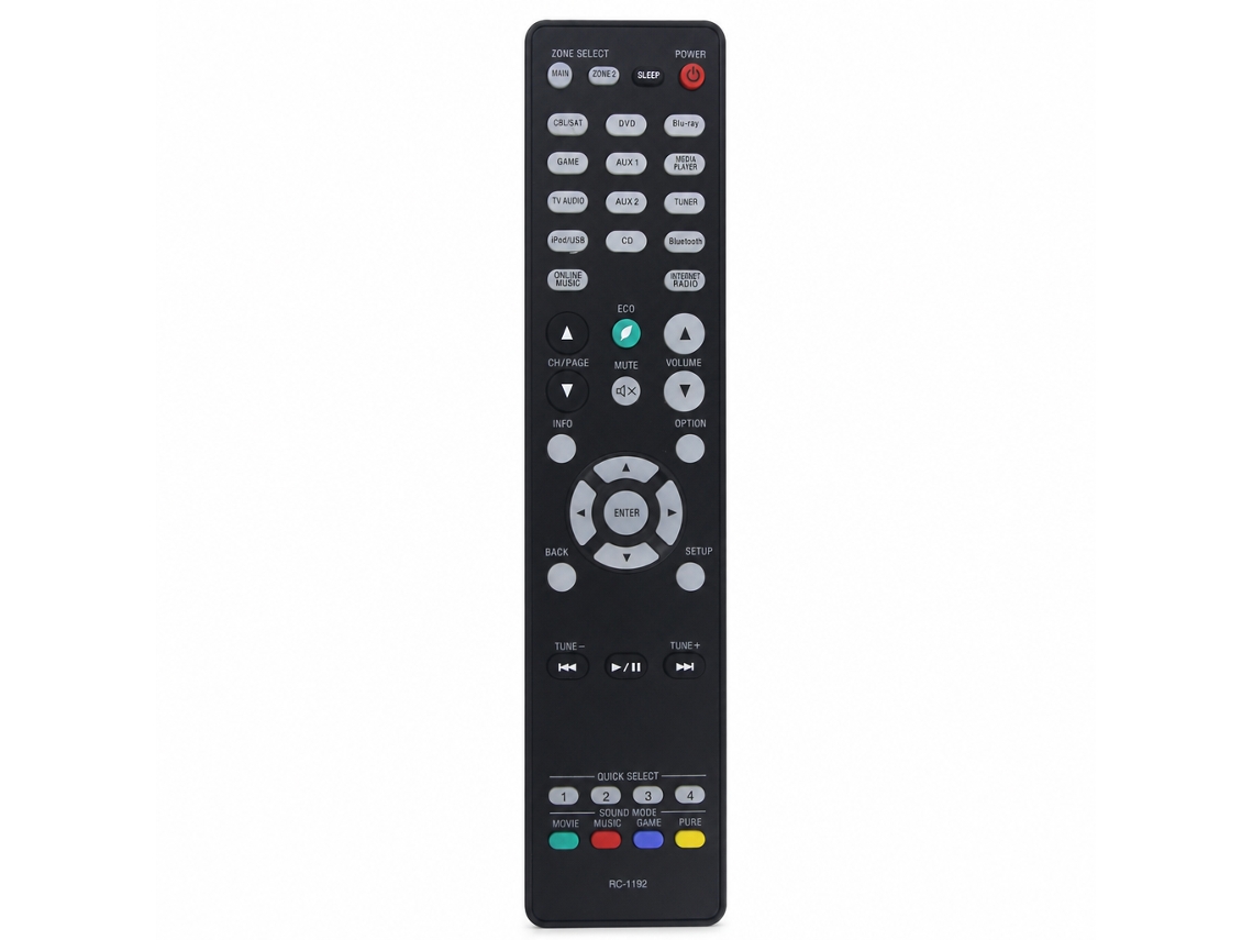 Comando À Distância De Substituição Compatível Com Recetores Av Denon Rc-1192_zhd