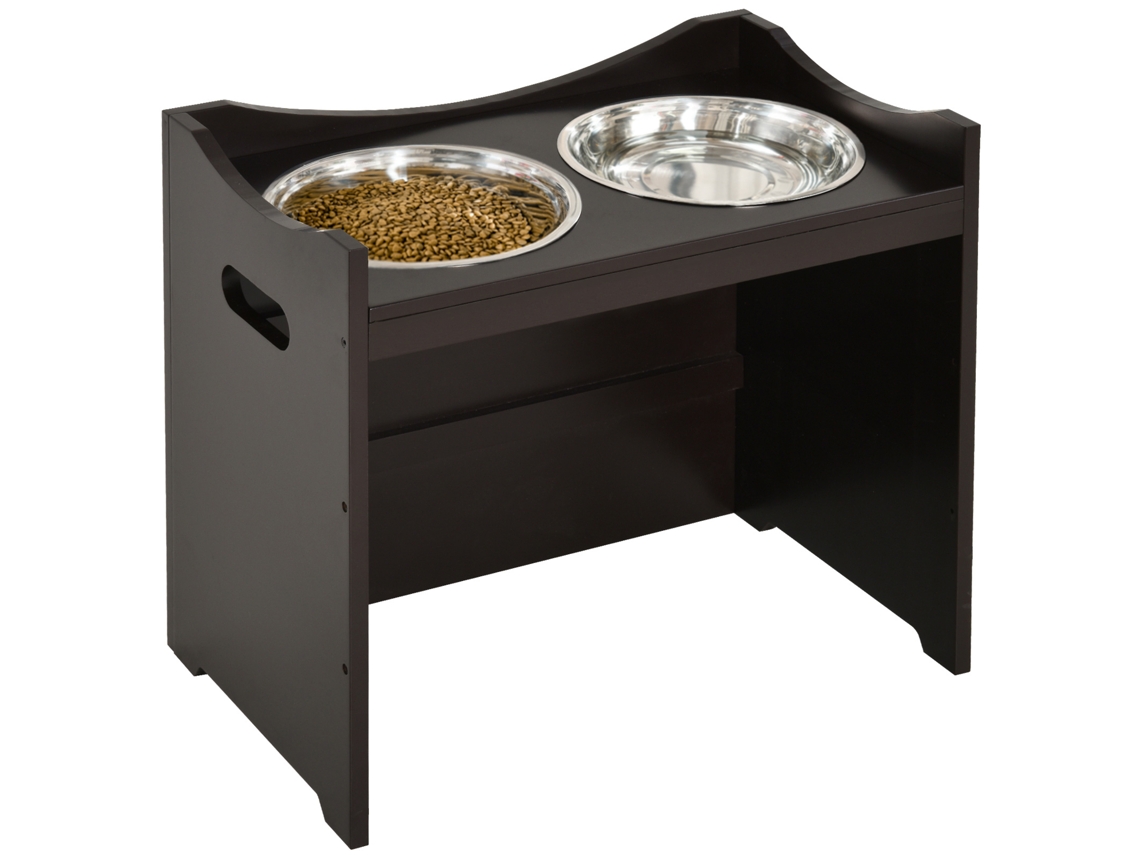 Tigela Elevada , Altura Ajustável, Comedouro Com Suporte, Bebedouro, 2 De Aço Inoxidável De 2 Litros, Para Alimentação Lenta