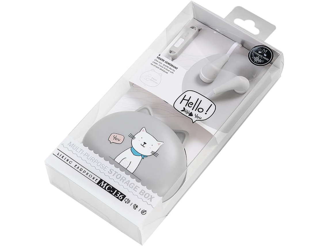 Fones de Ouvido Intra auriculares com Fio, Microfone e Estojo de Armazenamento Design Elegante SFUSHOS
