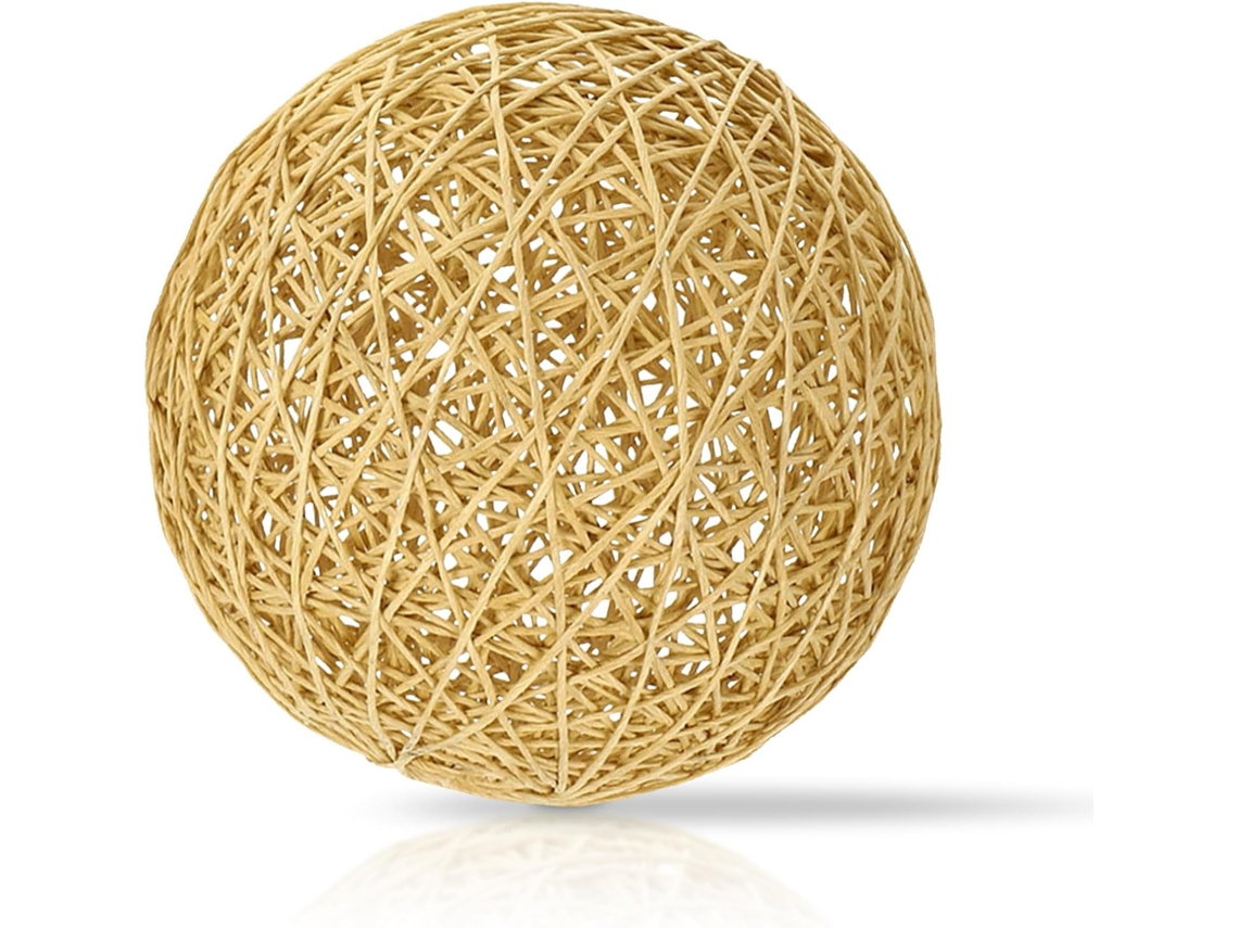 Luminária De Mesa Ou Pendente Em Rattan Trançado Marrom, Luz Suave, Ideal Para Residências.