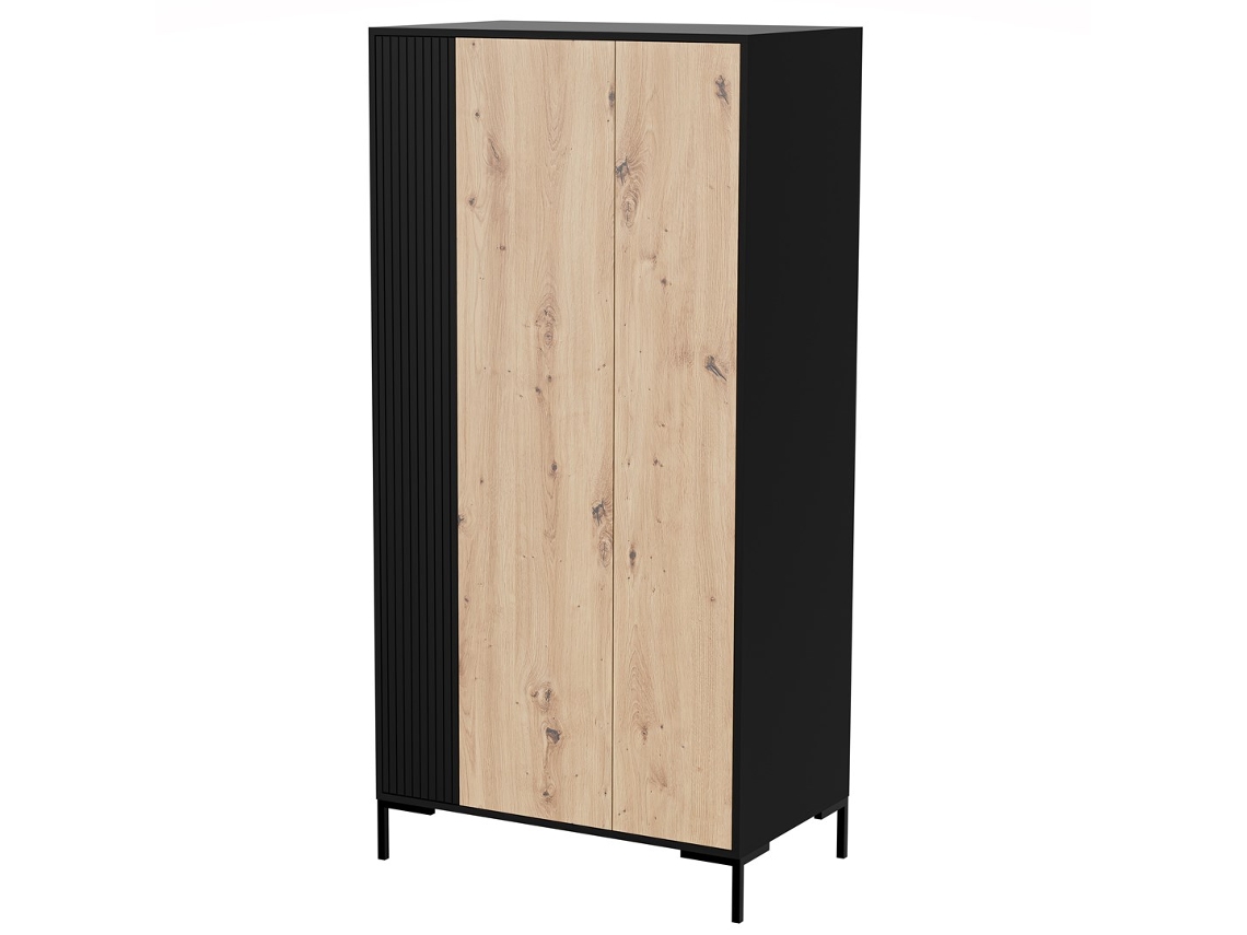 Armário Cama Merci 90 x 55 x 184 cm preto/carvalho artesanal Cama Meble