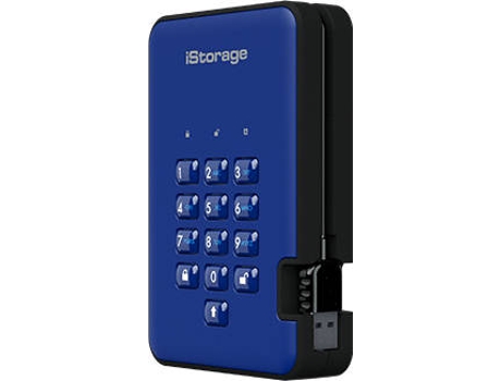 Disco HDD externo ISTORAGE diskAshur 2 Azul 3 TB (Azul - 3 TB - USB 3.1)
