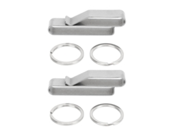 Suporte De Chave Para Cinto Aço Inoxidável Com Anel De Chave E Clip Rápido Para Polícia E Força De Segurança Prata