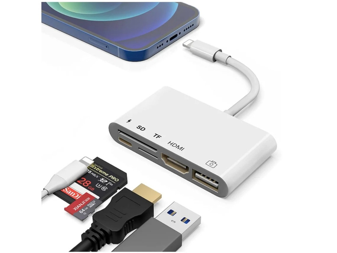 Yizhood USB para adaptador de iluminação HDMI branco
