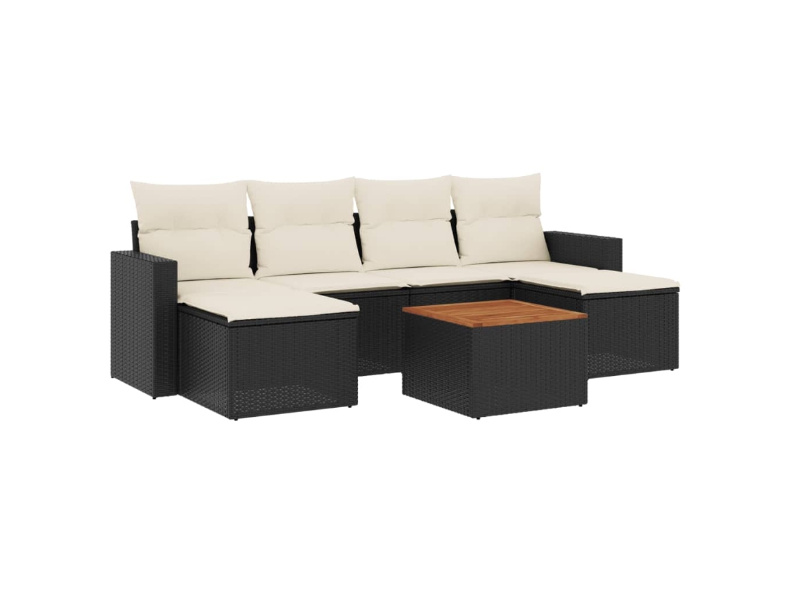 Garden Sofa Set, Garden Sofa Sets Vidaxl Preto Rattan / Vime (n/a)