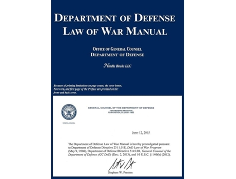 Livro Department of Defense Law of War Manual de OGC Department of Defense (Inglês - Capa Dura)
