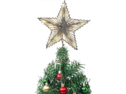 Topo De Árvore De Natal Com Estrelas Brilhantes Vazadas E 10 Luzes Led, Perfeito Para Decoração De Casa. Olysi Shop