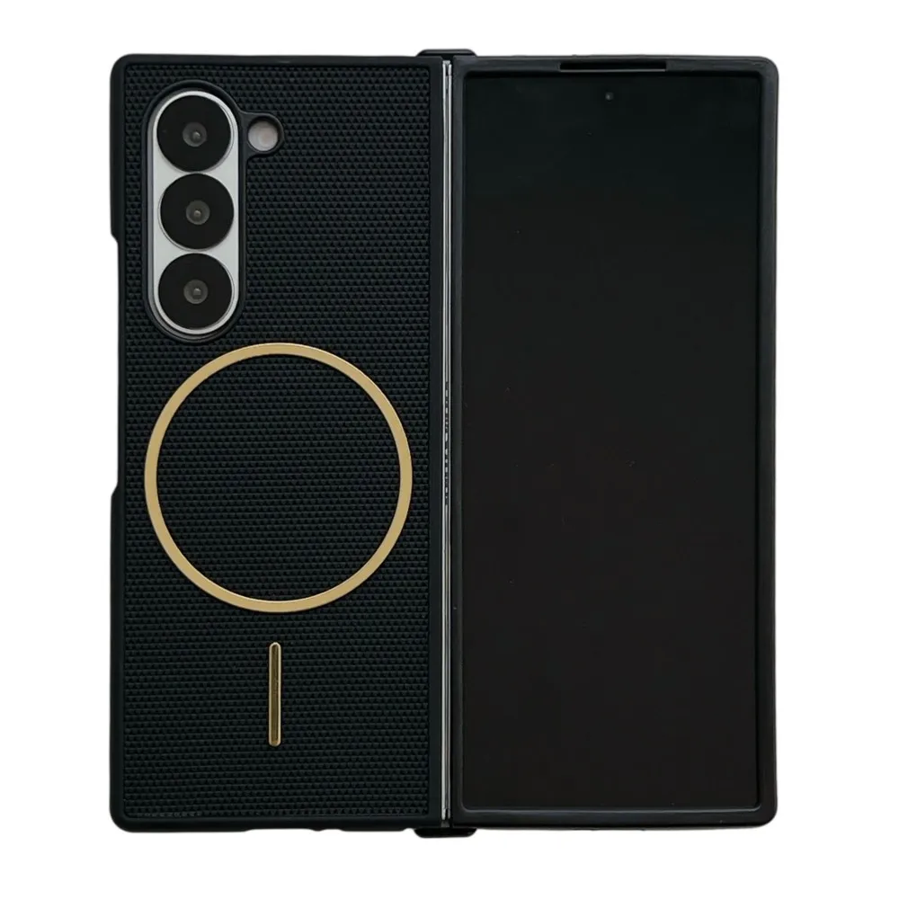 (preto, Galaxy Z Fold3 5g) Capa De Celular Fina E Luxuosa Em Pu Fosco Na Cor Sólida, Compatível Com Carregamento Sem Fio Magnético.