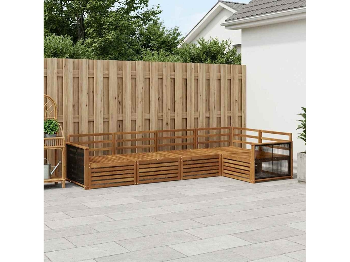 Vidaxl Conjunto De Sofás Para Exterior 5 Pcs Natural