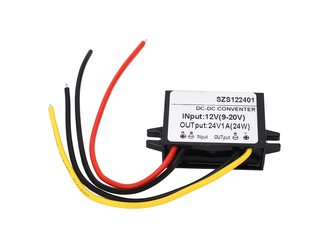 CONVERSOR STEP UP YURU IP67 9‑20V entrada 24V 1A 24W alta eficiência