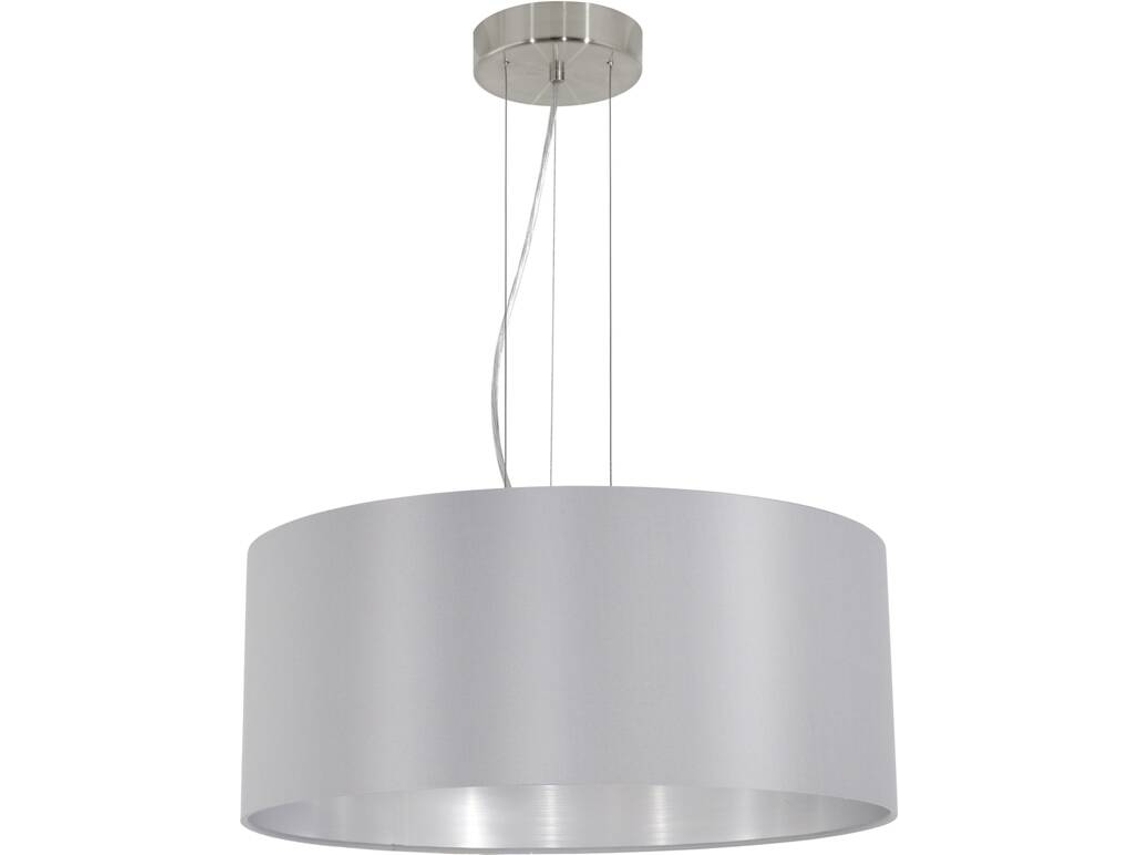 Candeeiro Suspenso EGLO 530 Maserlo (Cinzento - E27 - 1 x 180 W - Aço e Tecido)