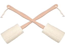 Escova De Costas Longa 2 Peças Com Cabo Madeira, Escova De Bucha Macia Para Esfoliação, Ideal Para Banho, Massagem E