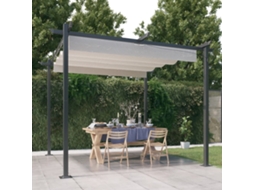 Vidaxl Gazebo De Jardim Com Telhado Retrátil 3x3 M Cor Creme