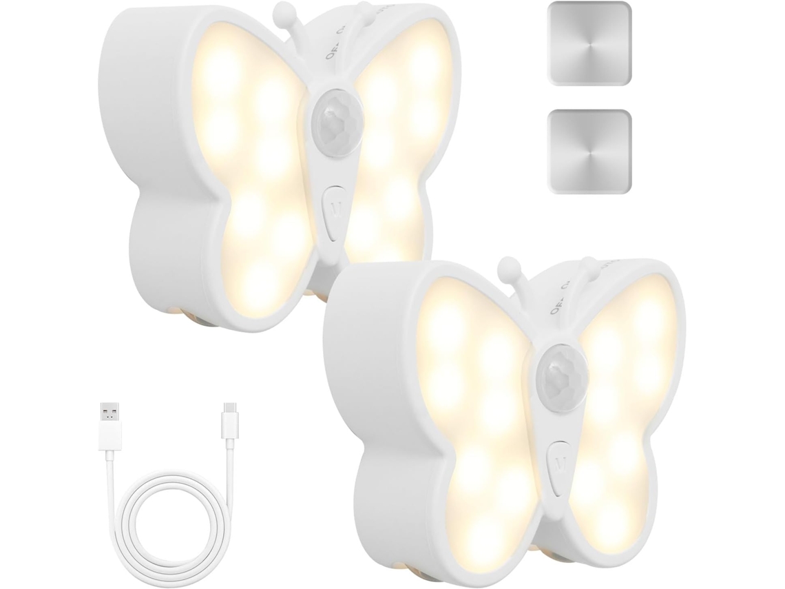 Conjunto De 2 Luzes Noturnas Com Sensor Movimento, Bateria