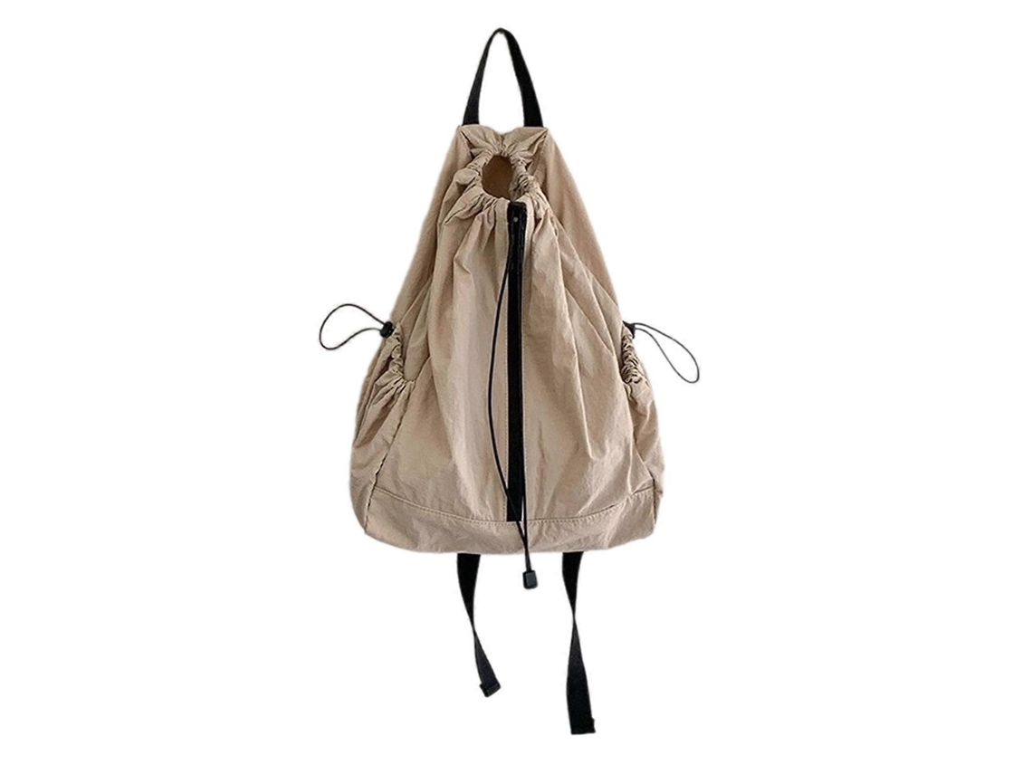 Mochila Feminina Para Viagens, Escola E Estudantes, Com Cordão, Grande Capacidade, Estilo Casual Para O Trabalho, Cor Damasco.