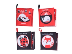 4pcs Livro De Tecido Para Bebê Infantil Com Desenhos Animados Brincos Educativos Macios