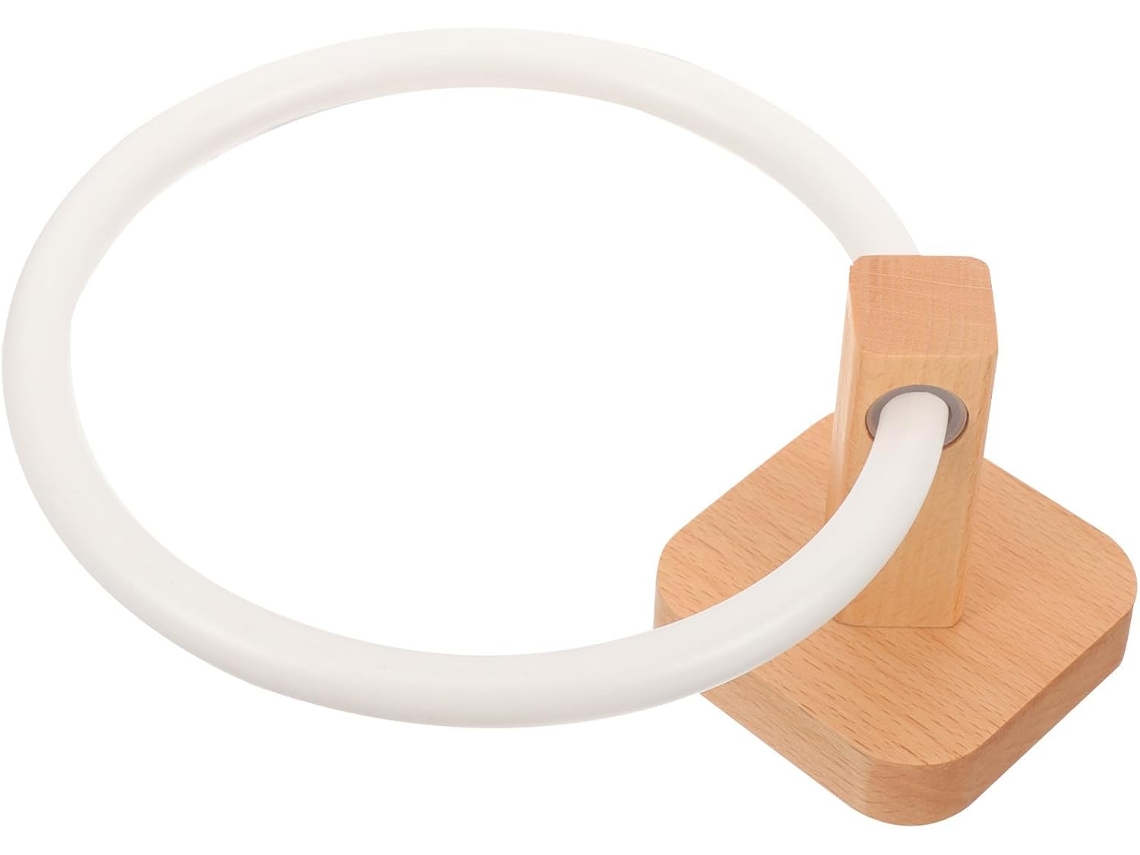 Suporte Para Toalha De Mão Em Madeira Bege, Com Design Simples E