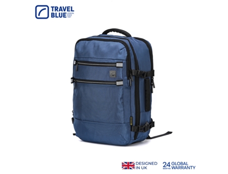 Mochila Journey Azul Marinho De Viagem Com Compartimento Para Sapatos, Bolso Para Notebook 31lt Travel Blue