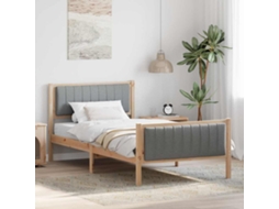 Vidaxl Estrutura Da Cama Marrom E Cinza Claro 100 X 200 Cm