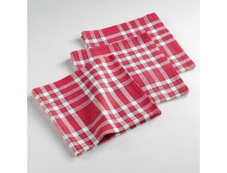 Cdaffaires Guardanapos de Mesa -3 45 X 45 Cm Algodão Tecido Tradicional Vermelho LIGNE DECOR