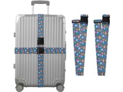 Conjunto De 2 Cintas Bagagem Coloridas Com Estampa Conchas, Ideais Para Malas De Viagem, Acessórios Para Cintos