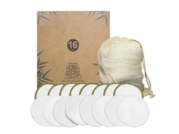 Algodão Removedor de Maquiagem Lavável 16 Unidades de Algodão Reutilizável e Almofadas de Bambu com para Limpeza Facial Multicolorido Mmk53