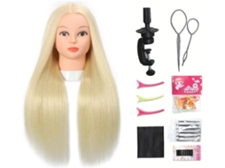 Cabeça de Manequim com 80% de Cabelo Humano, 61 Cm, para Treinamento em Cosmetologia e Cabeleireiro. SFUSHOS
