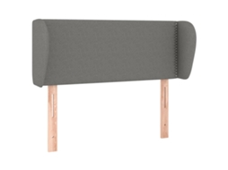Cabeceira de Cama com Abas Tecido Cinzento Escuro MAISON EXCLUSIVE (83x23x78 cm)
