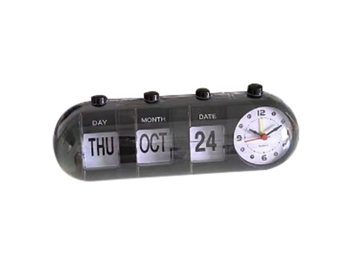 Rebe-reloj De Alarma Con Calendario Forma Innovadora Salto Decorativo Para Mesa Hogar Sala Dormitorio Oficina Negro