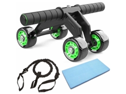 Roda abdominal para abdominais, treino abdominal, roda abdominal com 4 rodas, treinamento com pesos para homens e mulheres Slowmoose