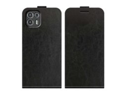 Capa Protetora De Couro Texturizado Com Aba Vertical Única Para Motorola Edge 20 Lite R64, Com Compartimentos Para Cartões E Porta-retratos.