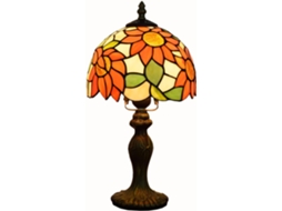 Abajur De Mesa Em Estilo Tiffany Com Vitral Artístico Pastoral, Decoração De Cabeceira Com Girassol Laranja, Luminária